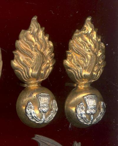 Scottish Royal Scots Fusiliers OR's collar badges 