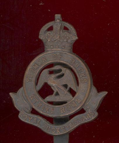 Royal Bucks Hussars bronze cap badge 