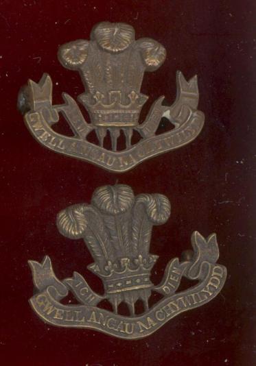 The Welsh Regiment Officer's OSD collar badges