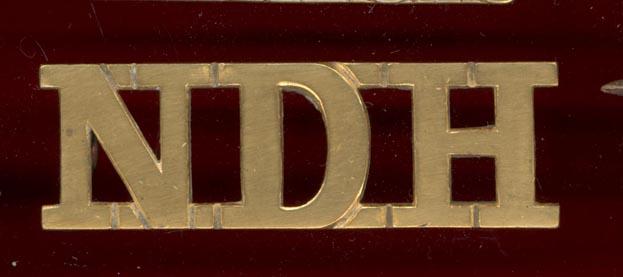 N D H North Devon Hussars WW1 shoulder title