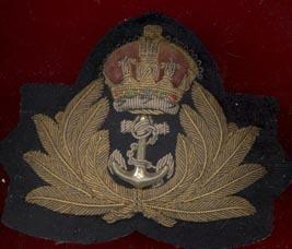 Royal Navy WW1 Officer's bullion cap badge 