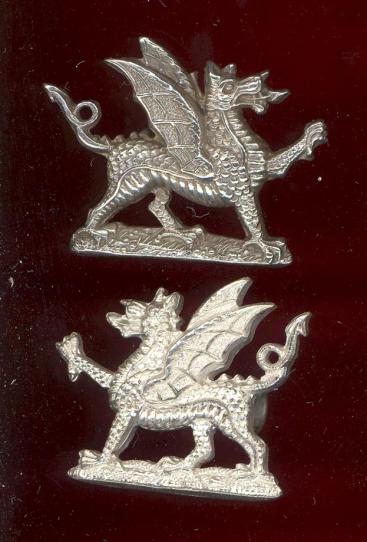 1st Bn. The Monmouthshire Regiment Officer's collar badges