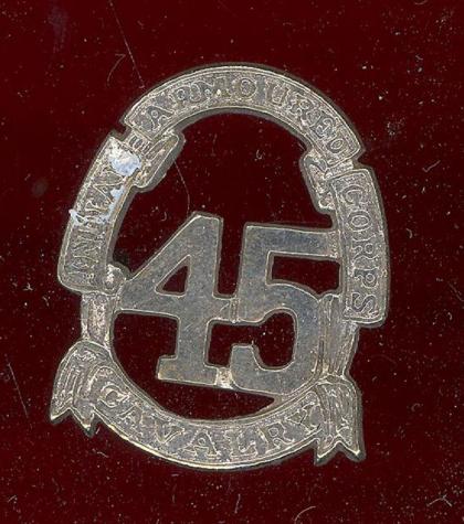 Indian Army 45th Cavalry Indian Armoured Corps WW2 cap badge