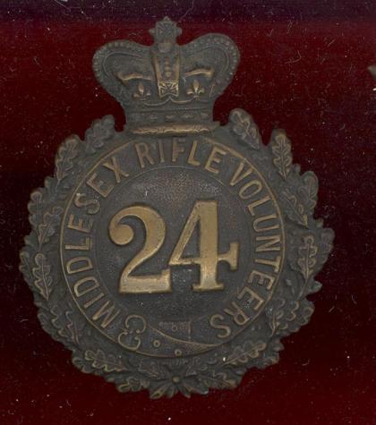 24th (Post Office) Middlesex Rifle Volunteers Victorian OR's glengarry  badge