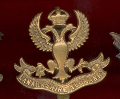 Scottish The Lanarkshire Yeomanry WW1 Or's cap badge