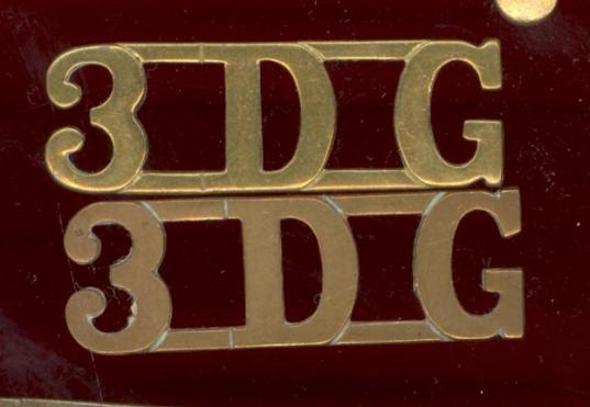 3 D G 3rd Dragoon Guards brass shoulder titles