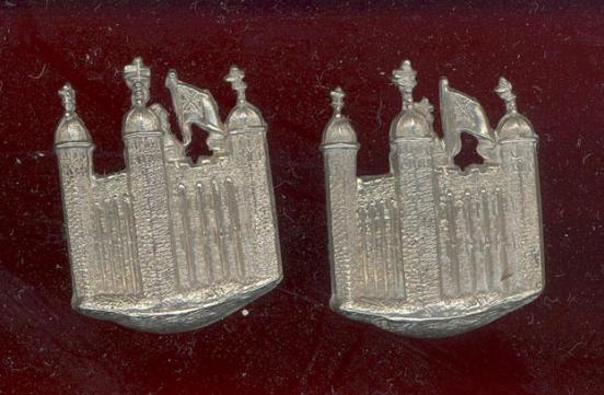 2nd Tower Hamlets RVC Victorian collar badges