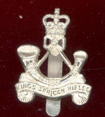 King's African Rifles Depot Officer's silver cap badge