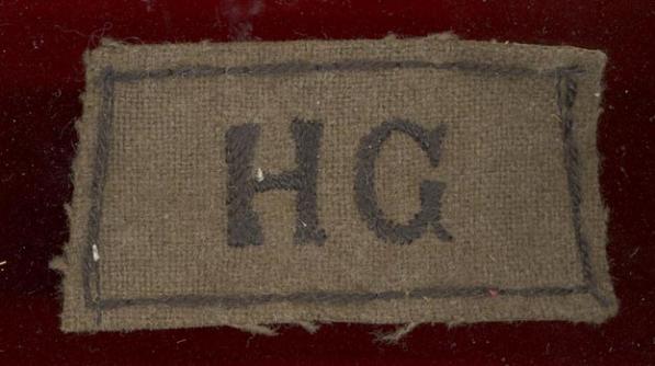 H.G. Home Guard WW2 slip on shoulder title