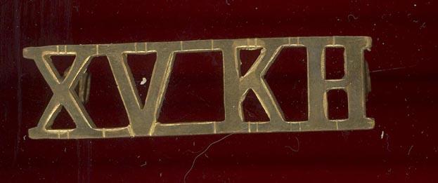XV  KH 15th King's Royal Hussars WW1 Officer's shoulder title 