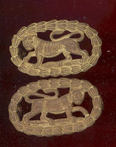 Leicestershire Regiment OR's pair of collar badges