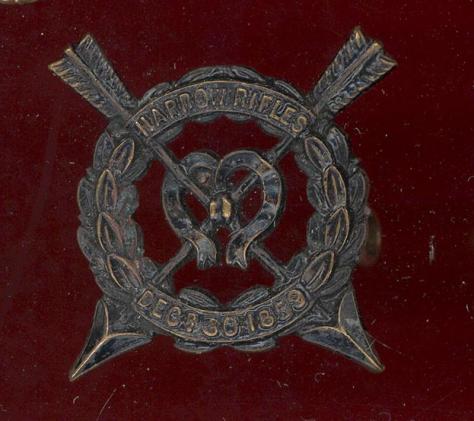 Harrow School (Harrow Rifles) OTC WW1 cap badge