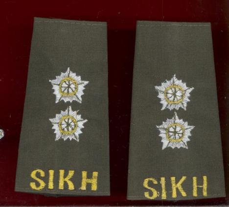 Indian Army Sikh Regiment Lieutenant Rank Slip on
