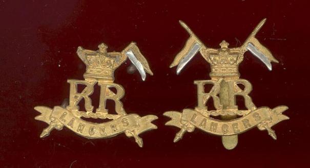Boer War H.M.R.R. Lancers Victorian Officer's cap & collar badge