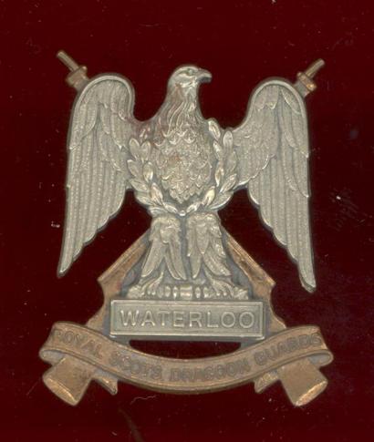 Royal Scots Dragoon Guards metal cap badge 