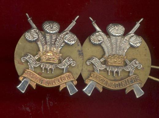3rd Carabiniers Prince of Wales's Dragoon Guards OR's collar badges