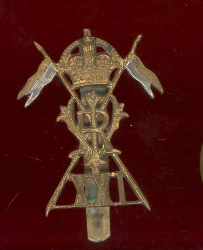 21st (Empress of India's) Lancers WW1 Other Ranks cap badge