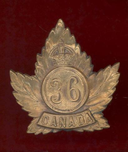Canadian 36th Hamilton Oversea's Bn.CEF WW1 cap badge 
