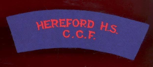 HEREFORD H.S. C.C.F. cloth shoulder title