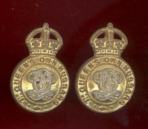 7th Queen's Own Hussars OR's collar badges