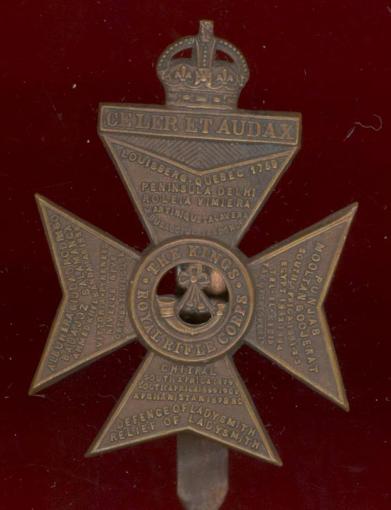 WW1 / WW2 King's Royal Rifle Corps cap badge.