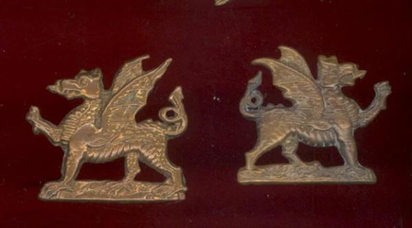 1st Bn. Monmouthshire Regiment OR's collar badges