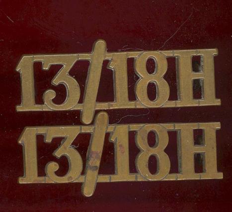 13/18H 13th/18th Hussars (Queen Mary's Own) shoulder titles