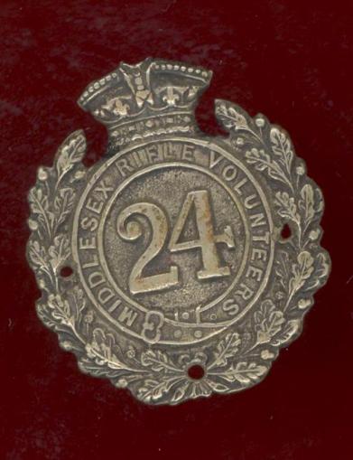 24th Middlesex Rifle Volunteers Victorian field service cap badge