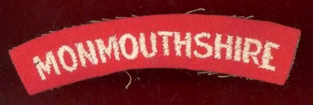 Monmouthshire Regiment. cloth shoulder title