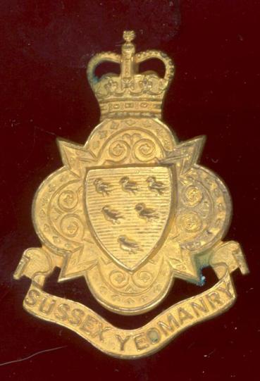 The Sussex Yeomanry EIIR Officer's cap badge