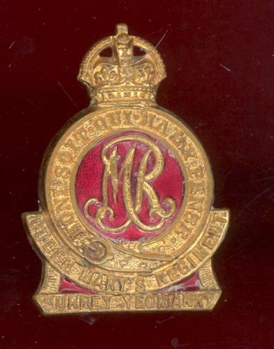 QMR Surrey Yeomanry  OR' beret badge
