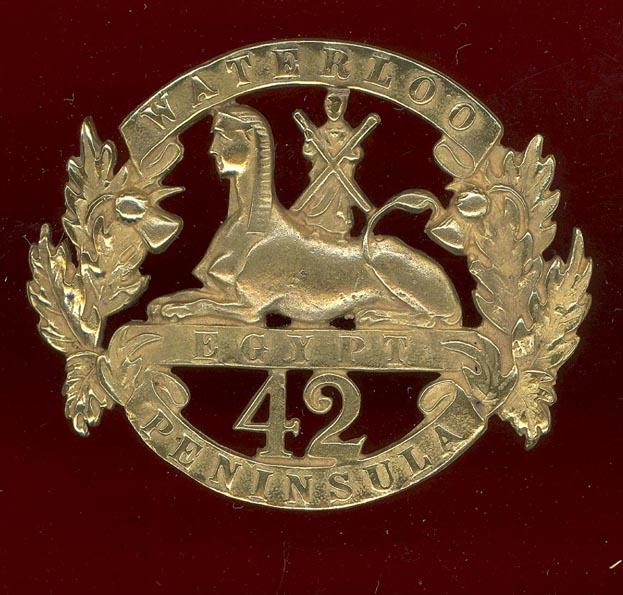Scottish 42nd Royal Hldrs Regt of Foot Victorian OR's feather bonnet badge