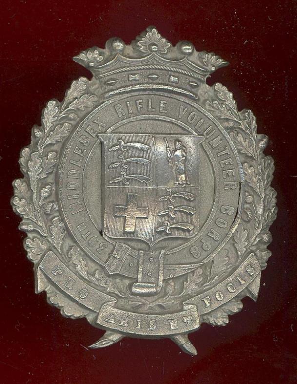 39th Middlesex Rifle Volunteer Corps Victorian Shako plate