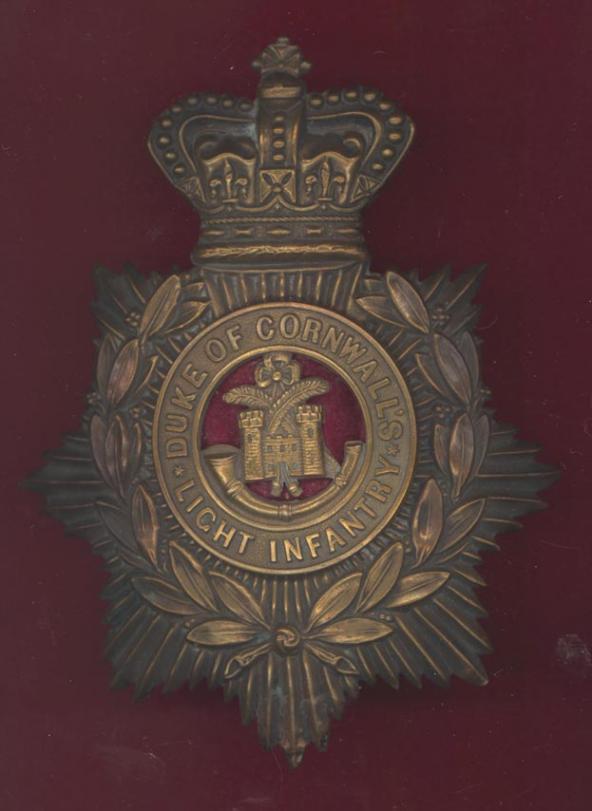 Duke of Cornwall's Light Infantry Regiment Victorian Or's helmet plate