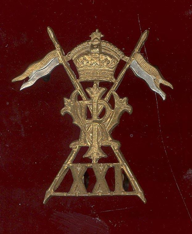 21st (Empress of India's) Lancers Victorian Other Ranks cap badge
