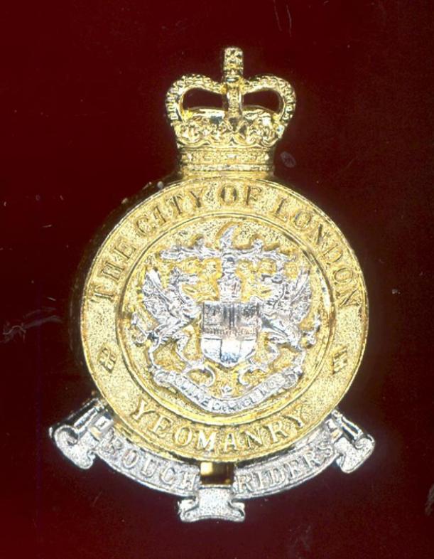 Rough Riders City of London Yeomanry staybright cap badge