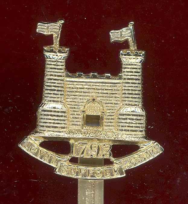 Loyal Suffolk Hussars staybright beret badge
