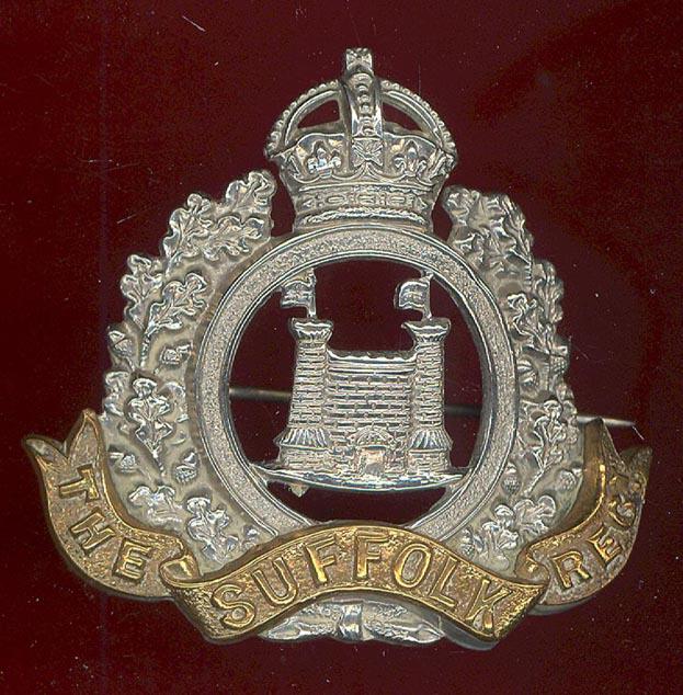 4th Bn. The Suffolk Regiment WW1 cap badge