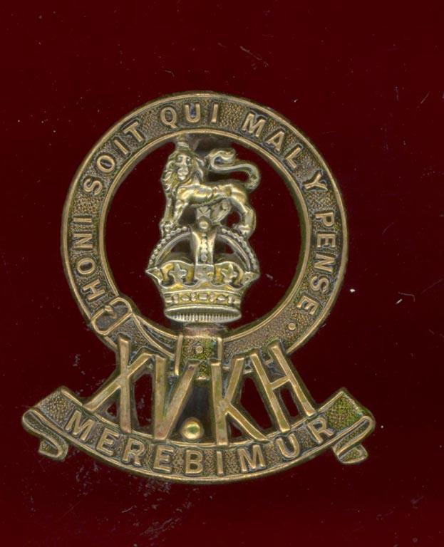 15th King's Hussars WW1 OR's cap badge