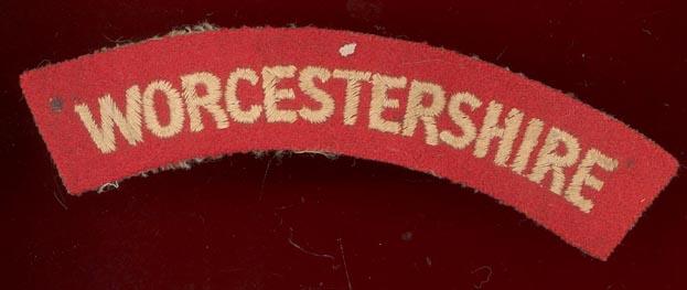 The Worcestershire Regiment WW2 cloth shoulder title
