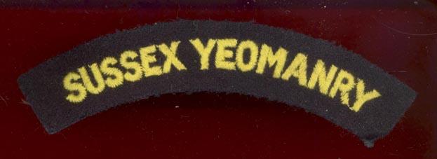 Sussex Yeomanry cloth shoulder title
