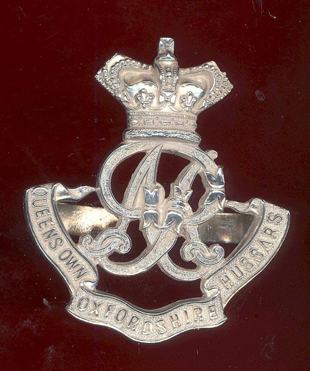 Queens Own Oxfordshire Hussars Officer's cap badge