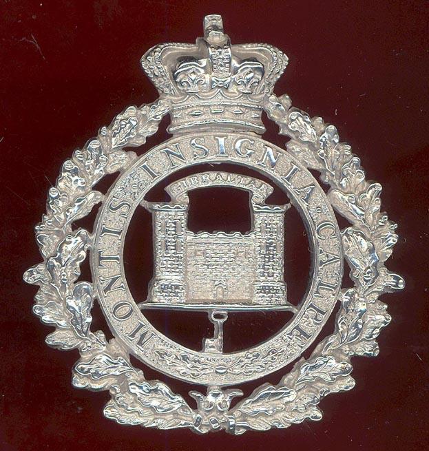 The Suffolk Regiment Victorian Officer's silver F/S helmet plate