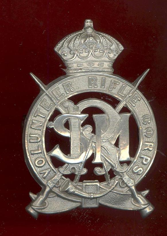Indian Army. Southern Mahratta Railway Volunteer Rifle Corps Victorian head-dress badge.