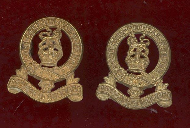 14th/20th King's Hussars OR's collar badges
