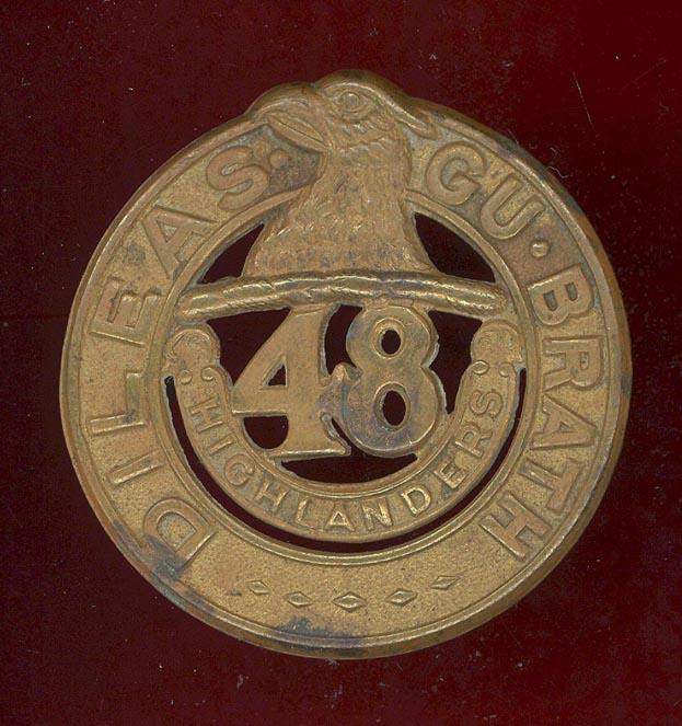 Canadian 48th Highlanders of Canada glengarry badge