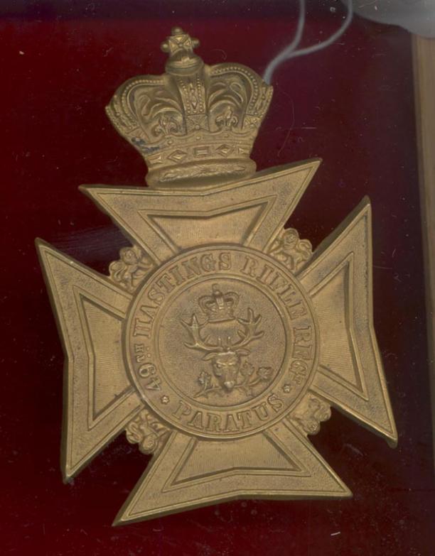 Canadian 49th Hastings Battalion of Rifles Victorian OR’s helmet plate.
