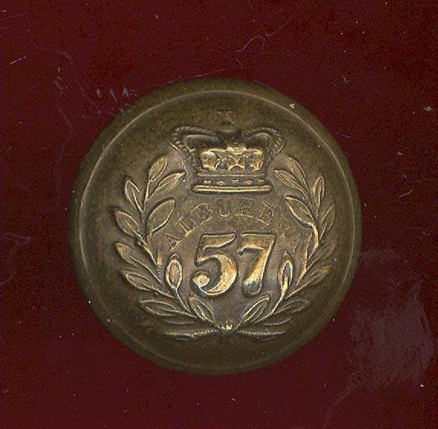 57th (West Middlesex) Regiment of Foot Victorian button