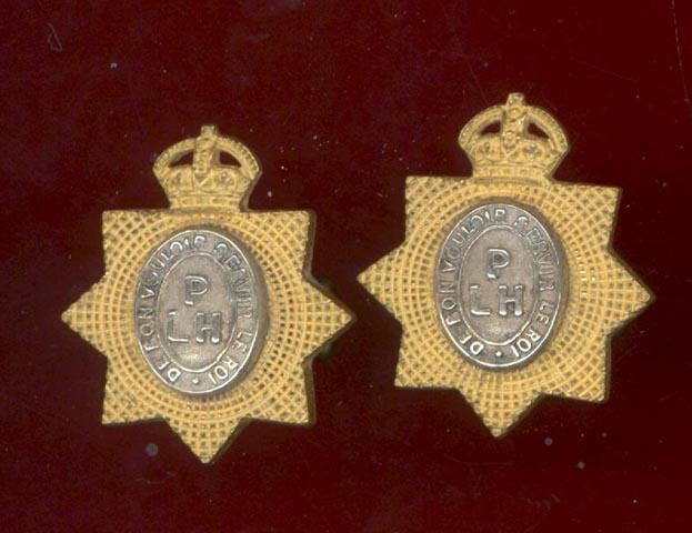 Indian Army. Punjab Light Horse Officer’s collar badges