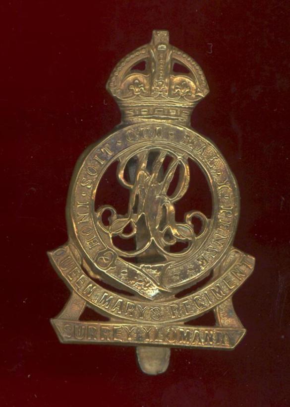 QMR Surrey Yeomanry WW1 OR' cap badge